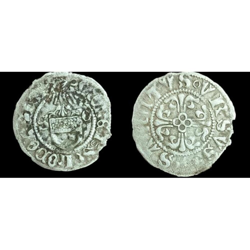 Switzerland 1461-1500 Solothurn Silver Funfer Eagle Arms Floriate Cross*
